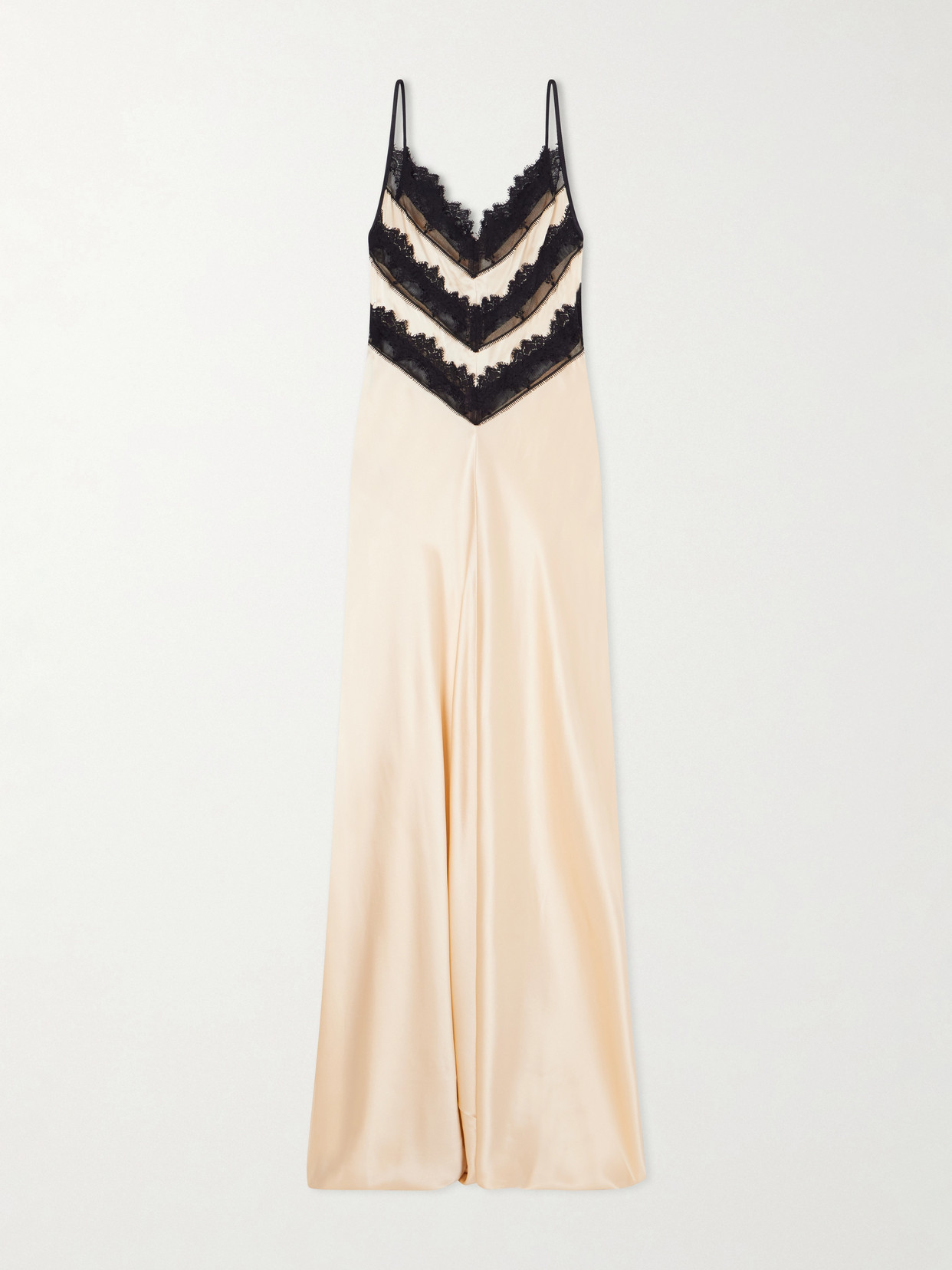 Rodarte Lace-trimmed Silk Gown In White