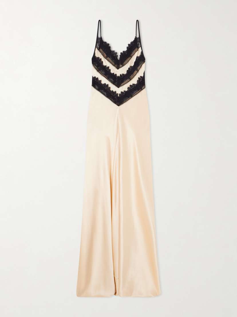 Rodarte Lace-trimmed Silk Gown - Women's Clothing