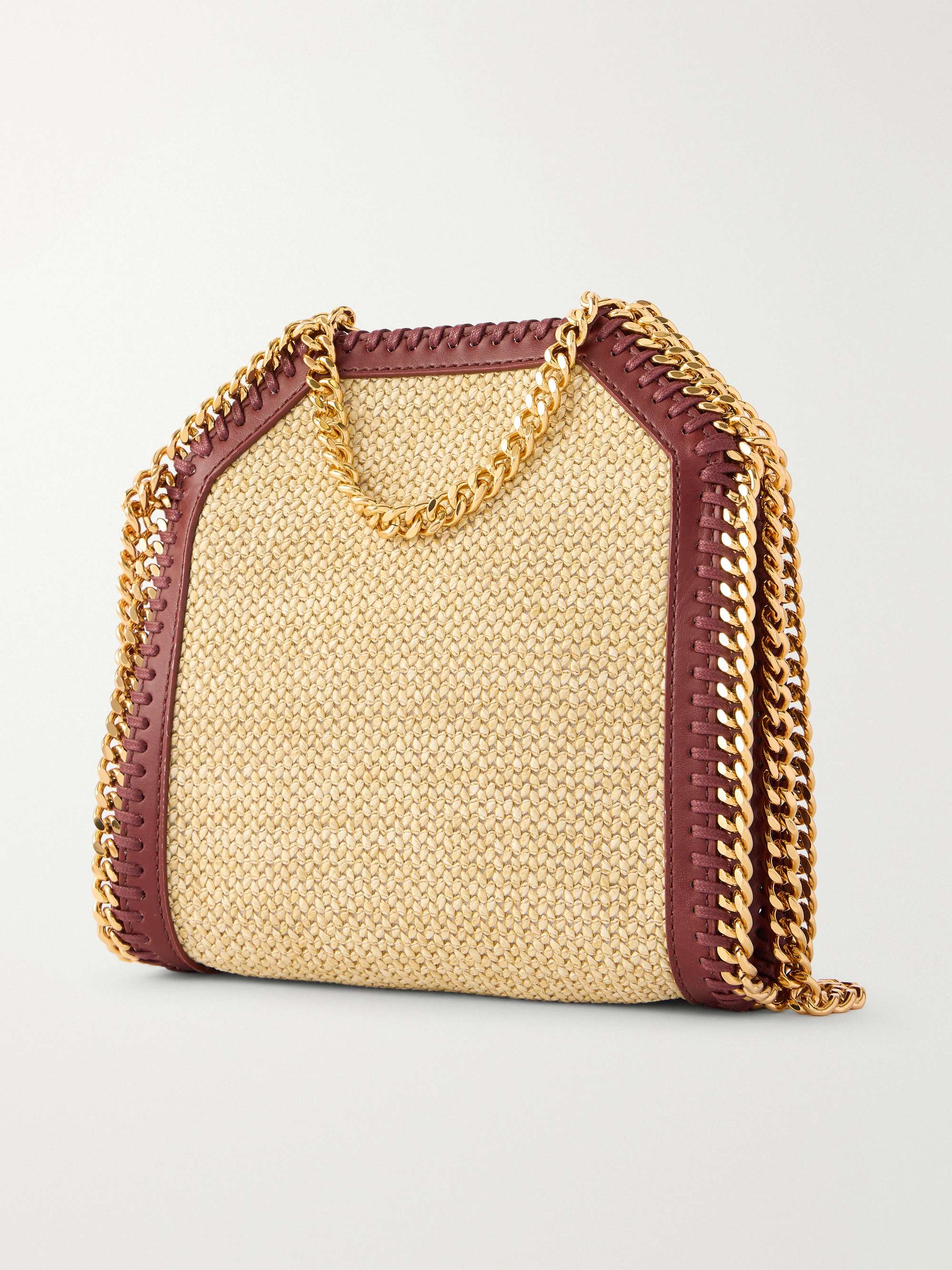 STELLA MCCARTNEY The Falabella tiny vegetarian leather-trimmed