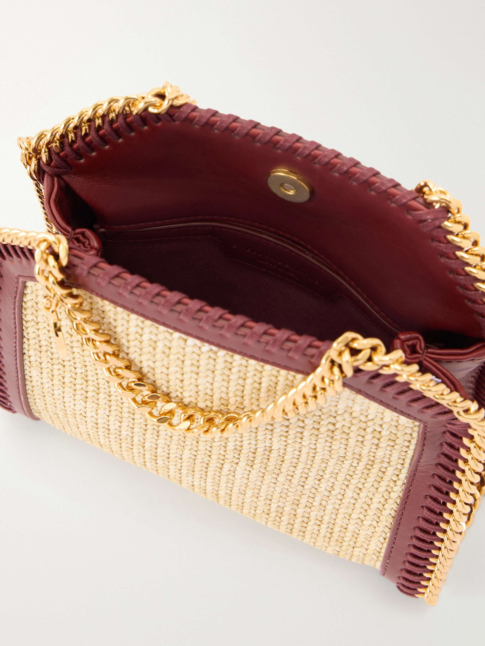 STELLA MCCARTNEY The Falabella tiny vegetarian leather-trimmed