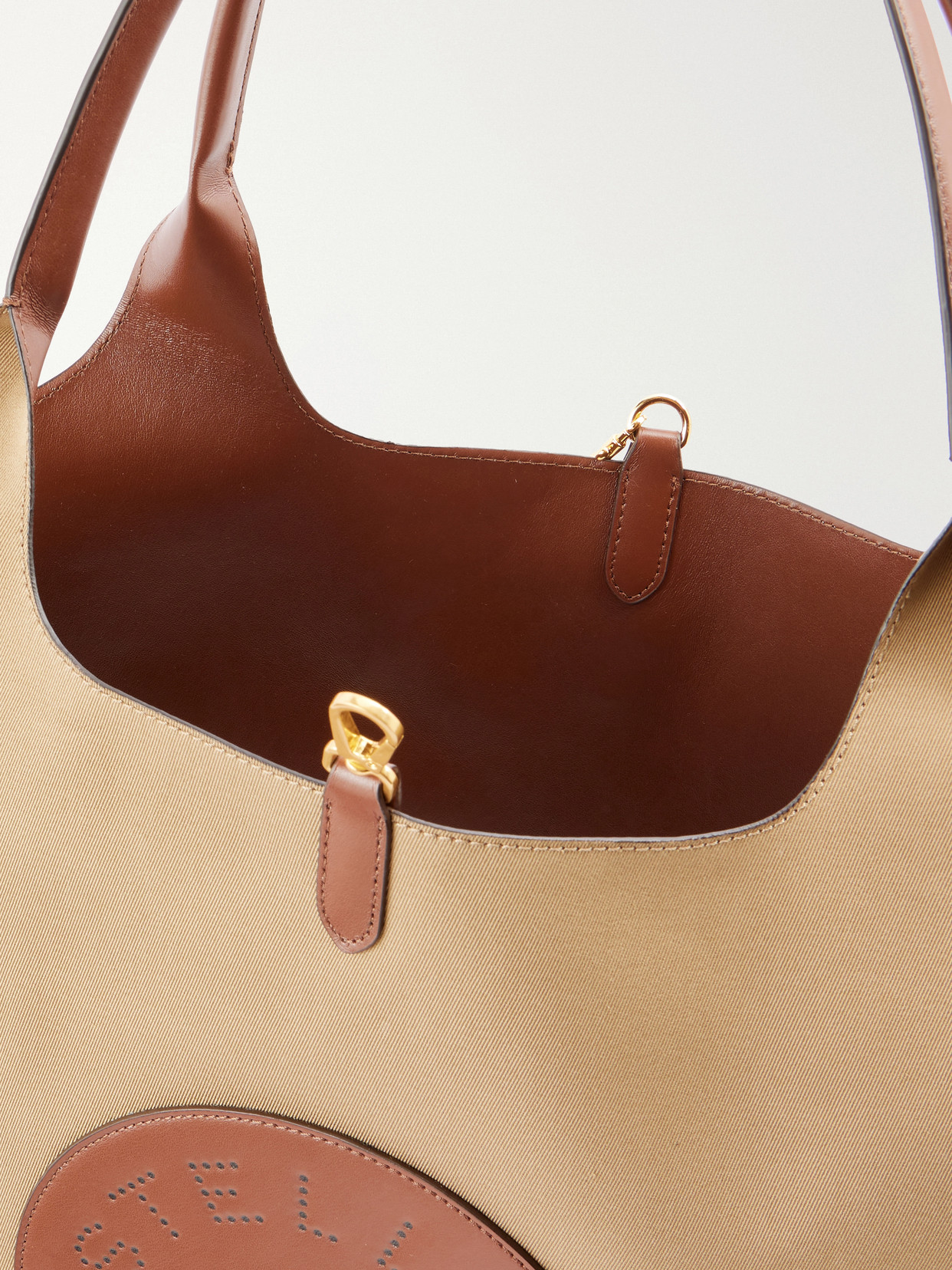 Logo-Embossed Reversible Vegetarian Material And Cotton-Twill Tote