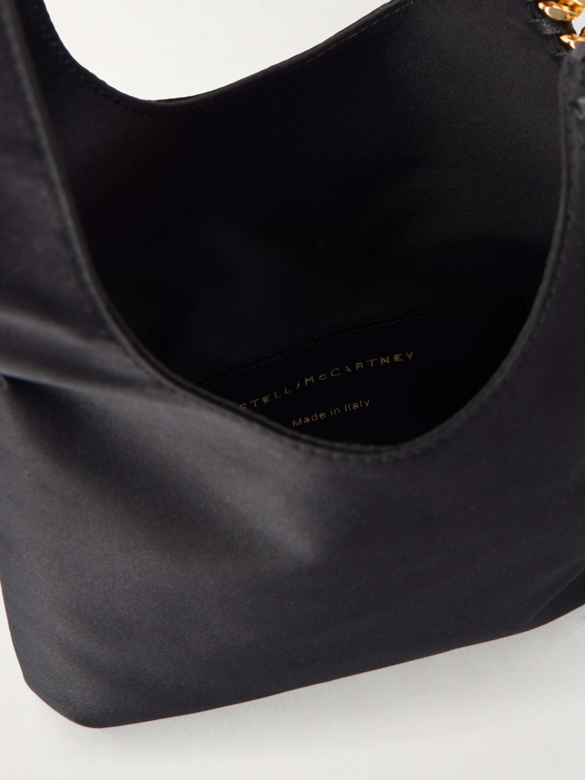 STELLA MCCARTNEY Farabella logo-embellished gold-tone and satin