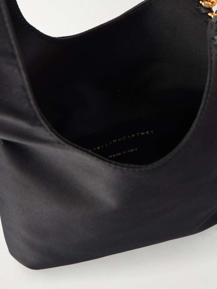 Stella McCartney Farabella Logo-embellished Gold-tone And Satin Wristlet Tote | Thumbnail 6 Stella McCartney Farabella Logo-embellished Gold-tone And Satin Wristlet Tote | Thumbnail 6