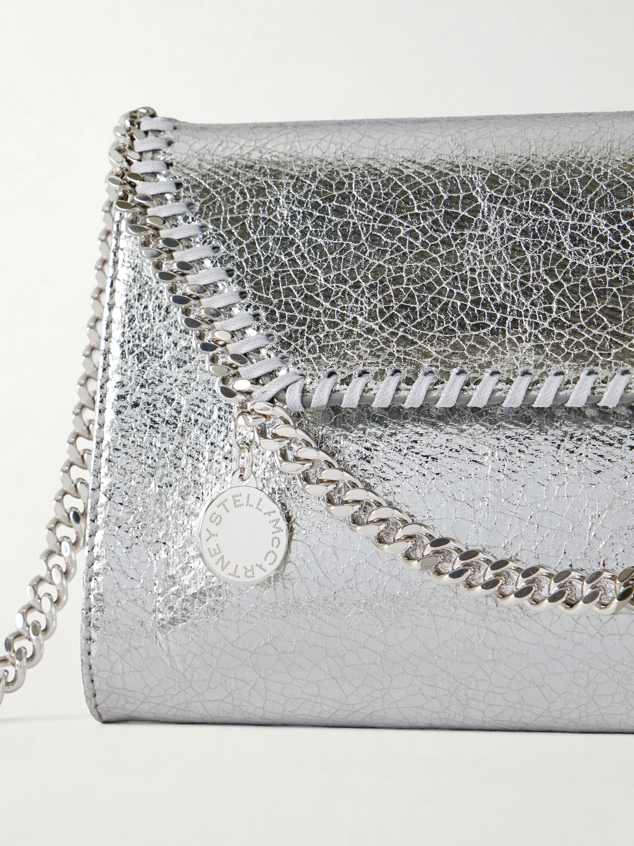The Falabella Crinkled Metallic Chain Wallet