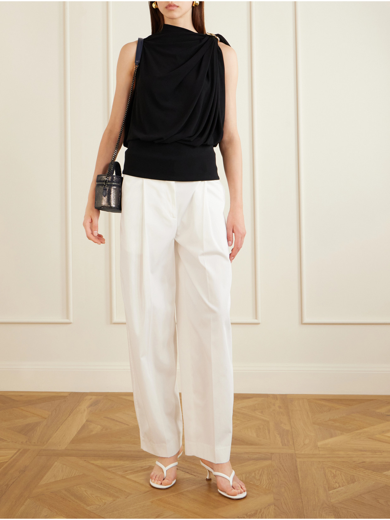 Falabella Vanity Metallic Vegetarian Material Shoulder Bag