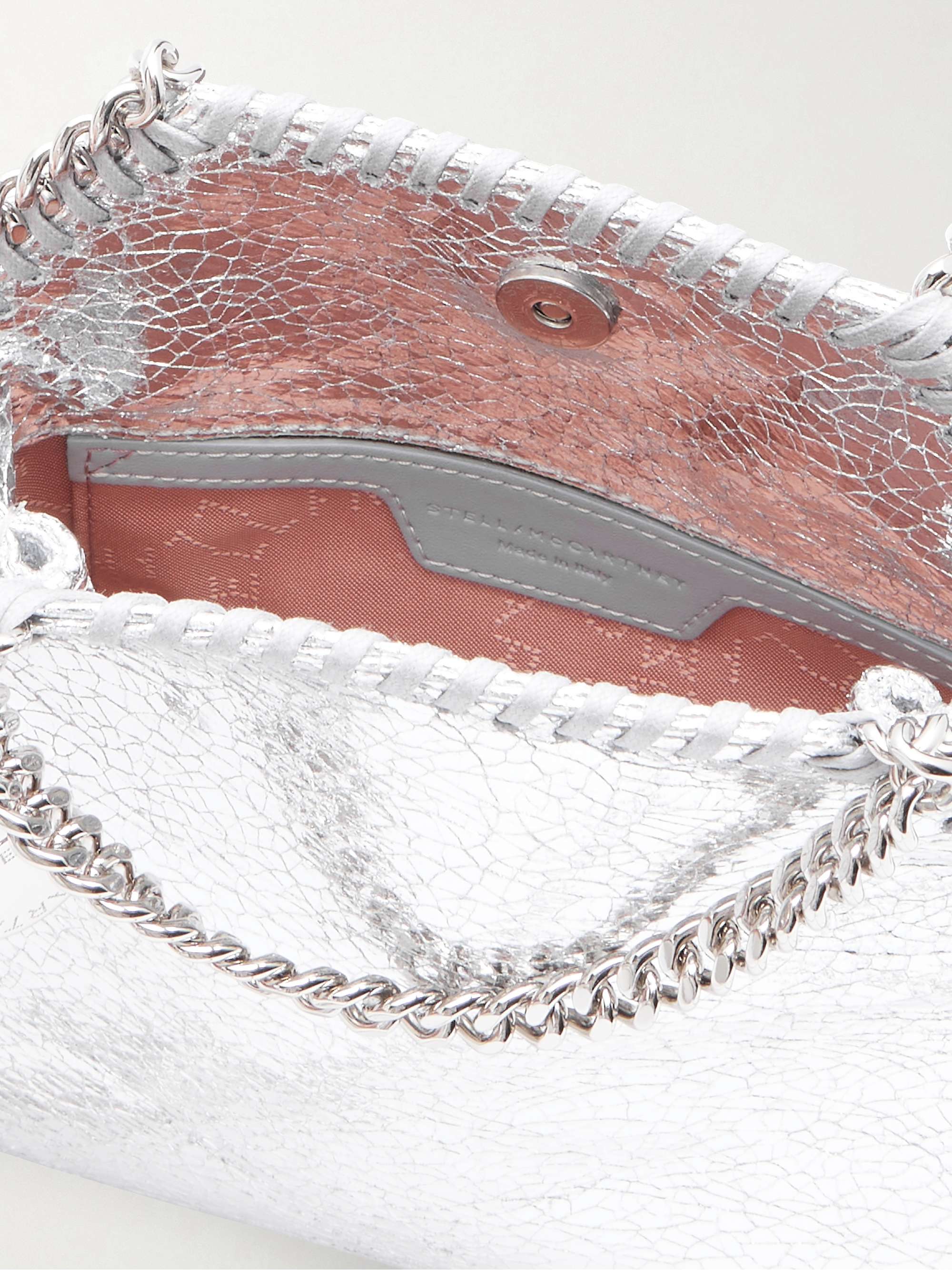 STELLA MCCARTNEY Falabella tiny crinkled metallic shoulder bag