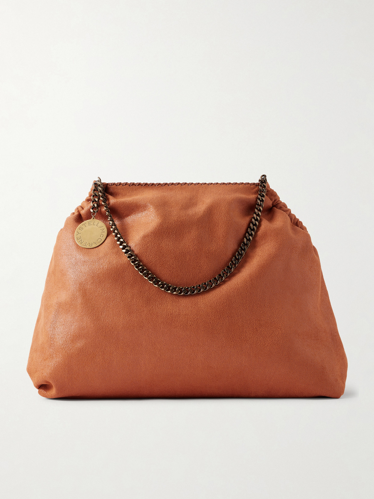 Stella Mccartney Falabella Vegetarian Suede Tote In Orange