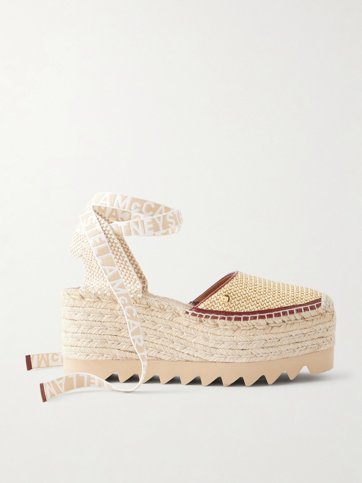 Stella Mccartney Gaia Espadrille Wedge In Neutral