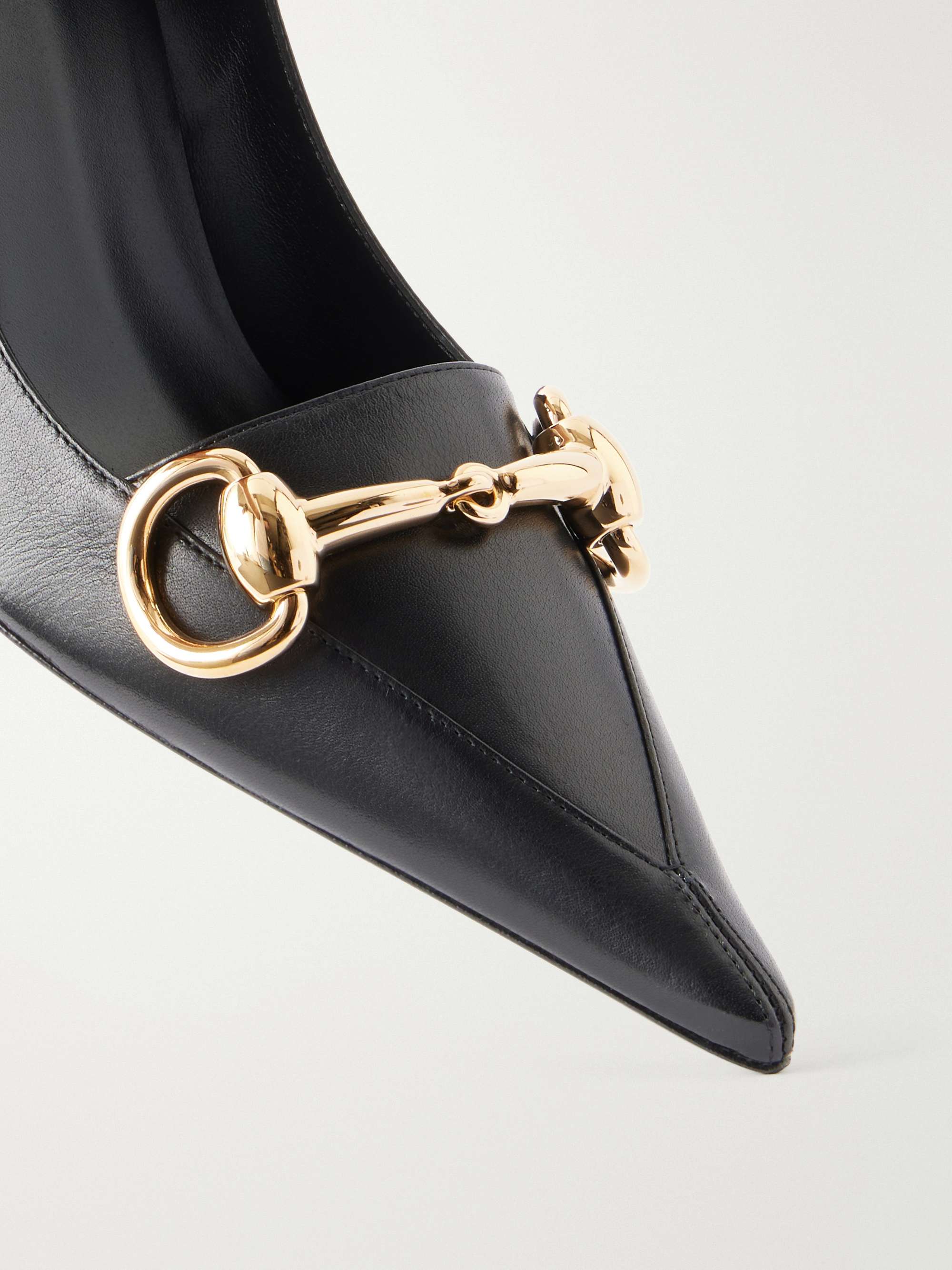 GUCCI Boulevard Horsebit-embellished leather pumps | NET-A-PORTER