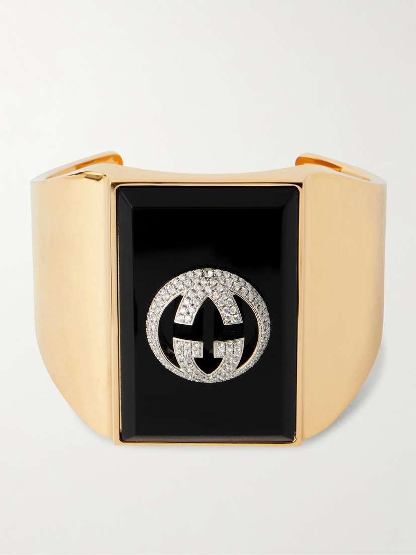 Gucci tone Zircon And Enamel Bangle