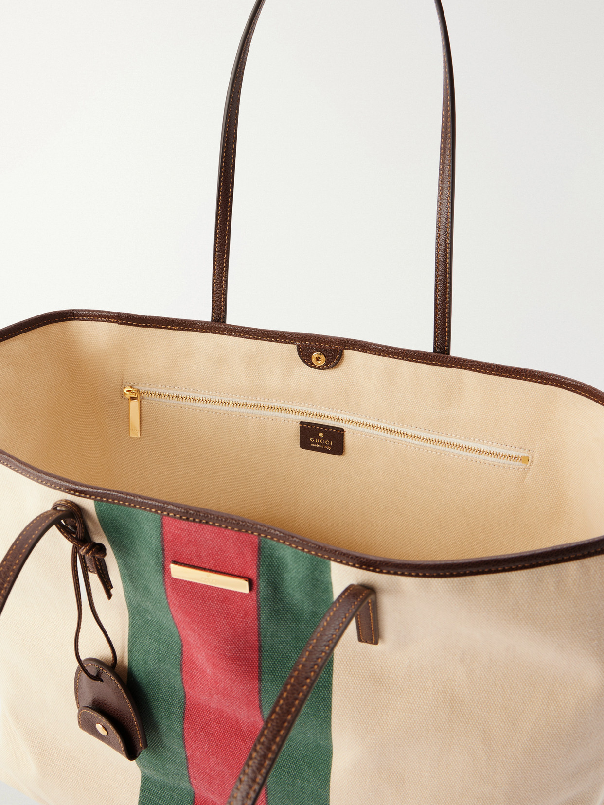 Tribecca Leather-Trimmed Canvas Tote