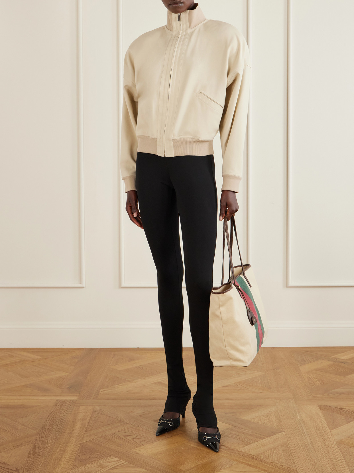 Tribecca Leather-Trimmed Canvas Tote