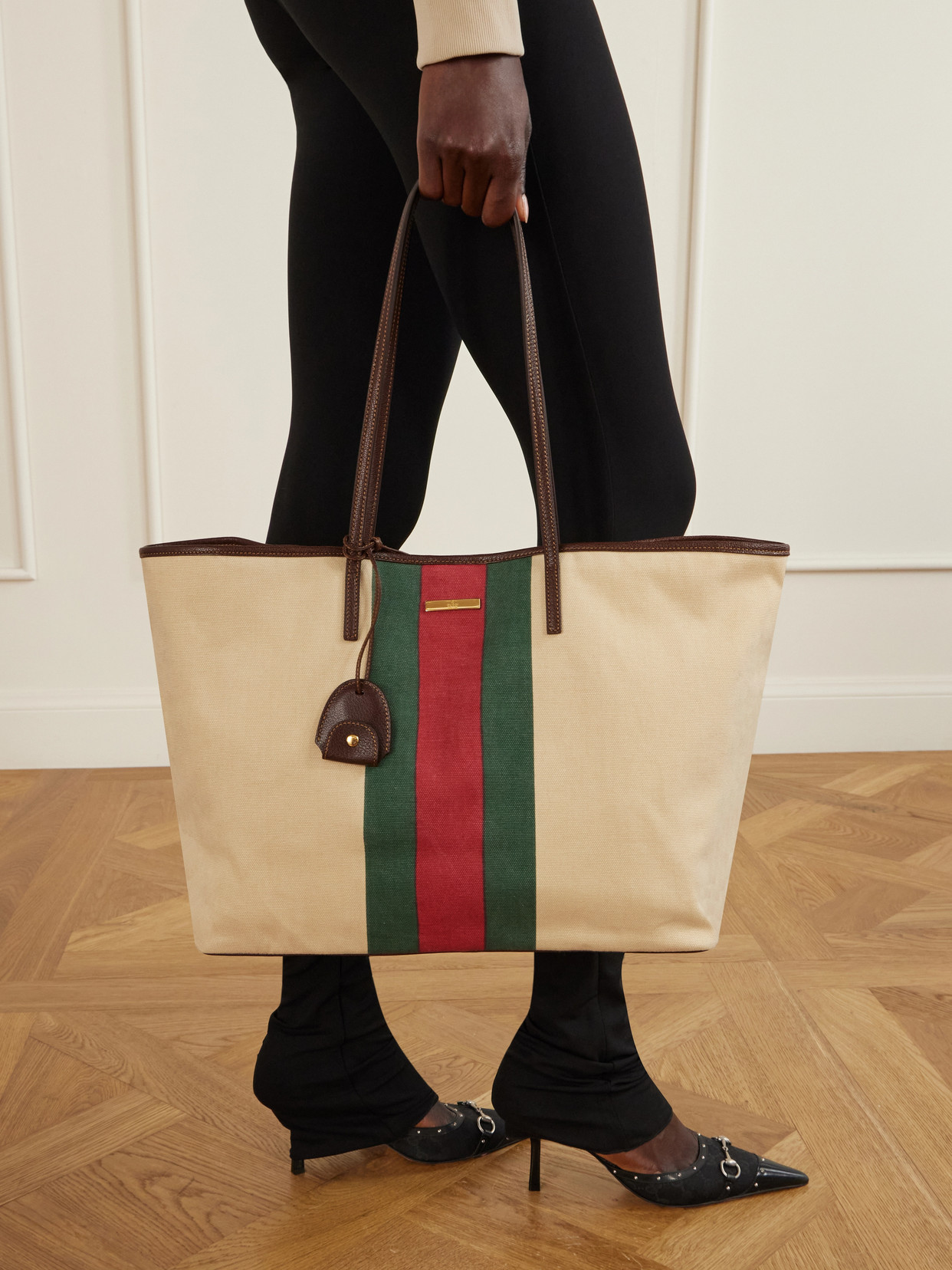 Tribecca Leather-Trimmed Canvas Tote