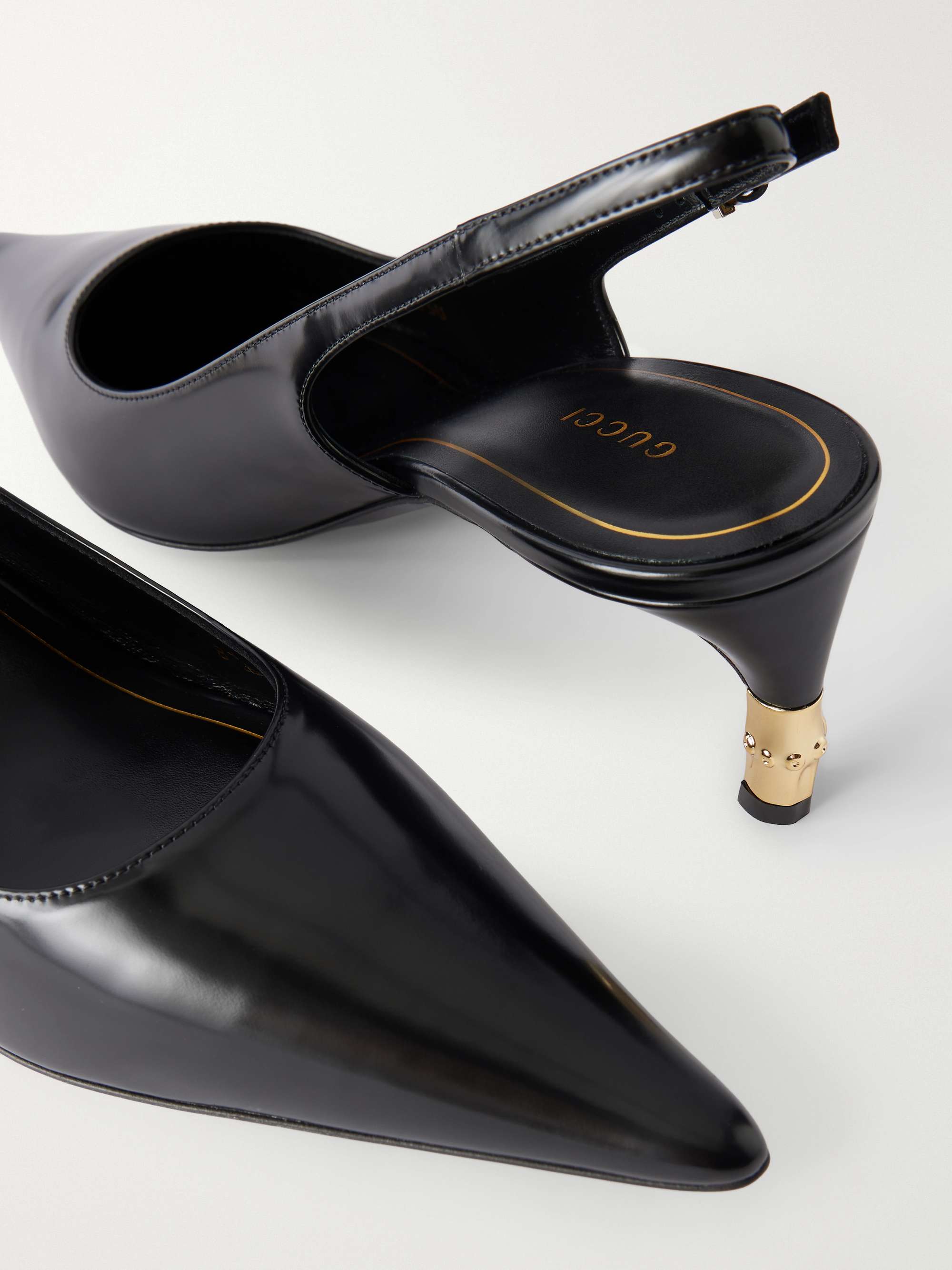 GUCCI Castello 60 leather pumps | NET-A-PORTER