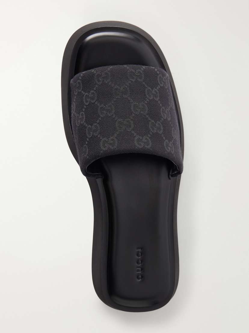 Gucci Gg Supreme-jacquard Leather-trimmed Canvas Platform Slides | Thumbnail 6 Gucci Gg Supreme-jacquard Leather-trimmed Canvas Platform Slides | Thumbnail 6