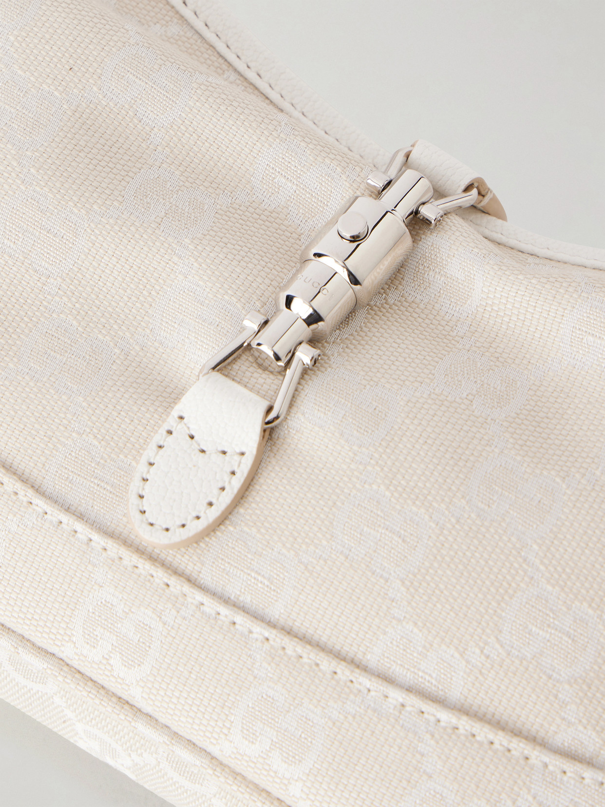 Jackie 1961 Logo-Jacquard Leather-Trimmed Canvas Shoulder Bag
