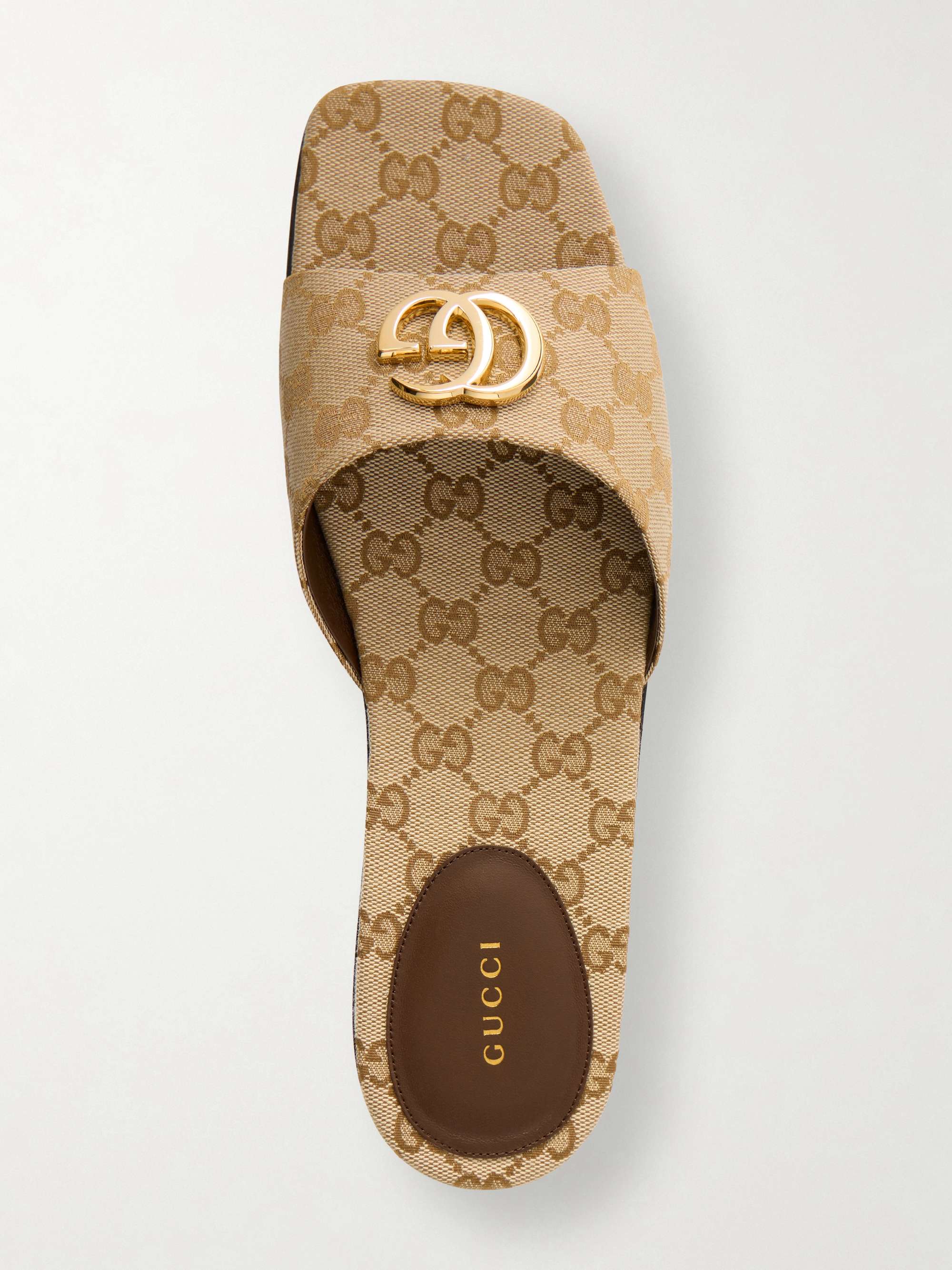 GUCCI Logo-jacquard sandals | NET-A-PORTER