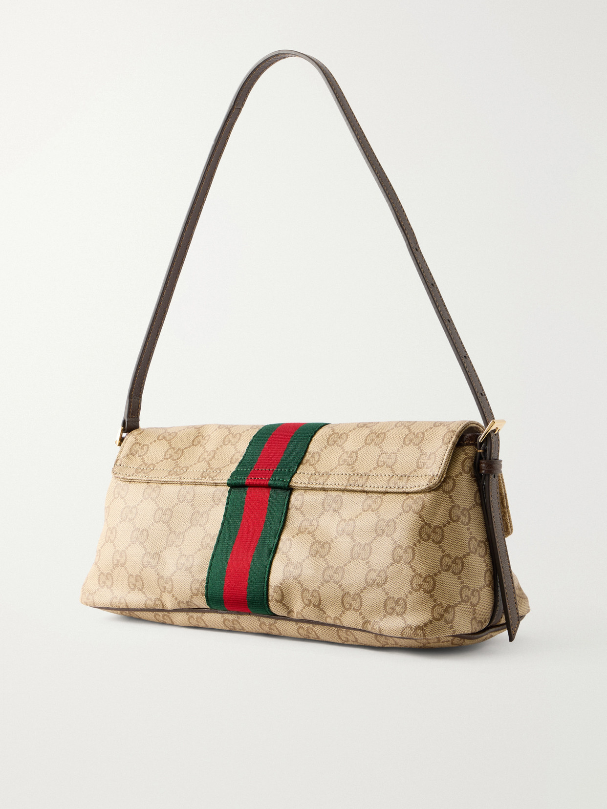 Madison Leather-Trimmed Printed Coated-Canvas Shoulder Bag