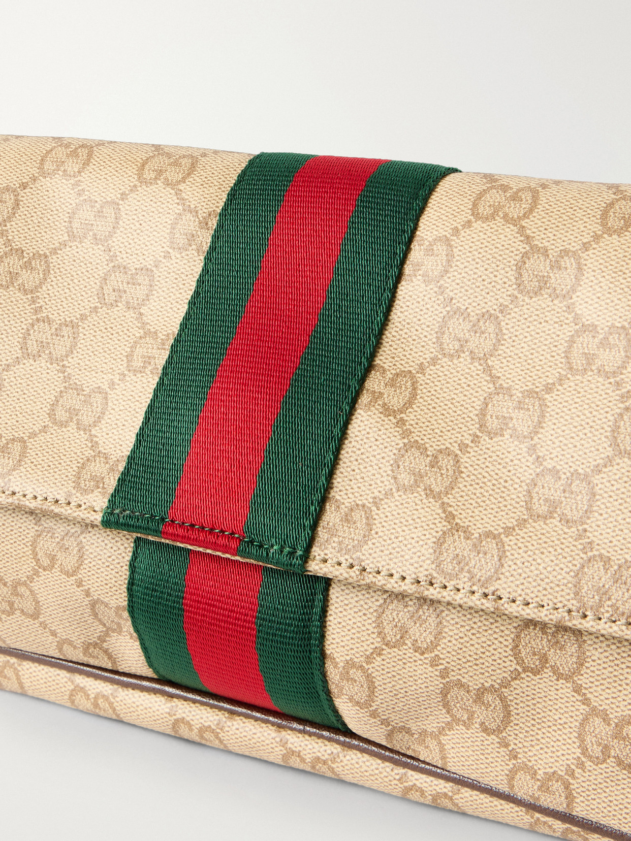 Madison Leather-Trimmed Printed Coated-Canvas Shoulder Bag
