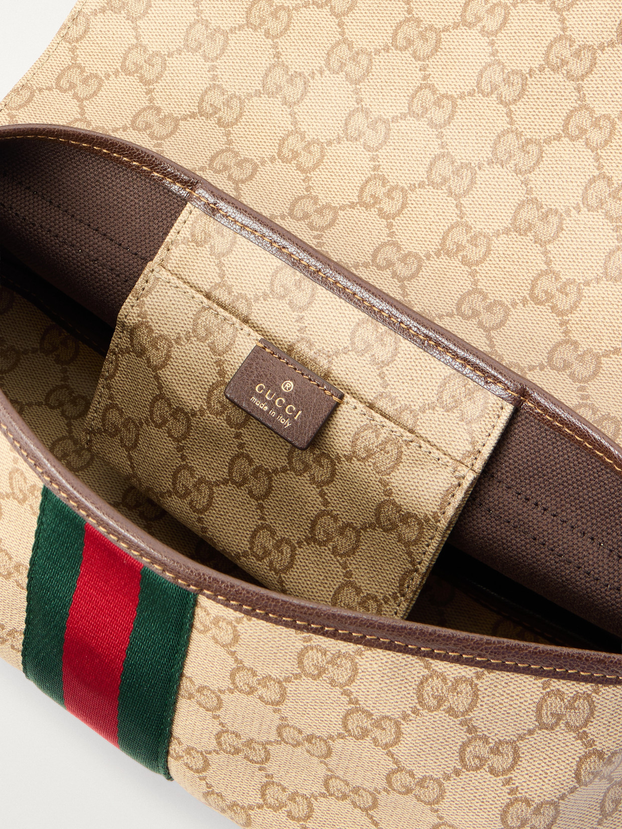 Madison Leather-Trimmed Printed Coated-Canvas Shoulder Bag