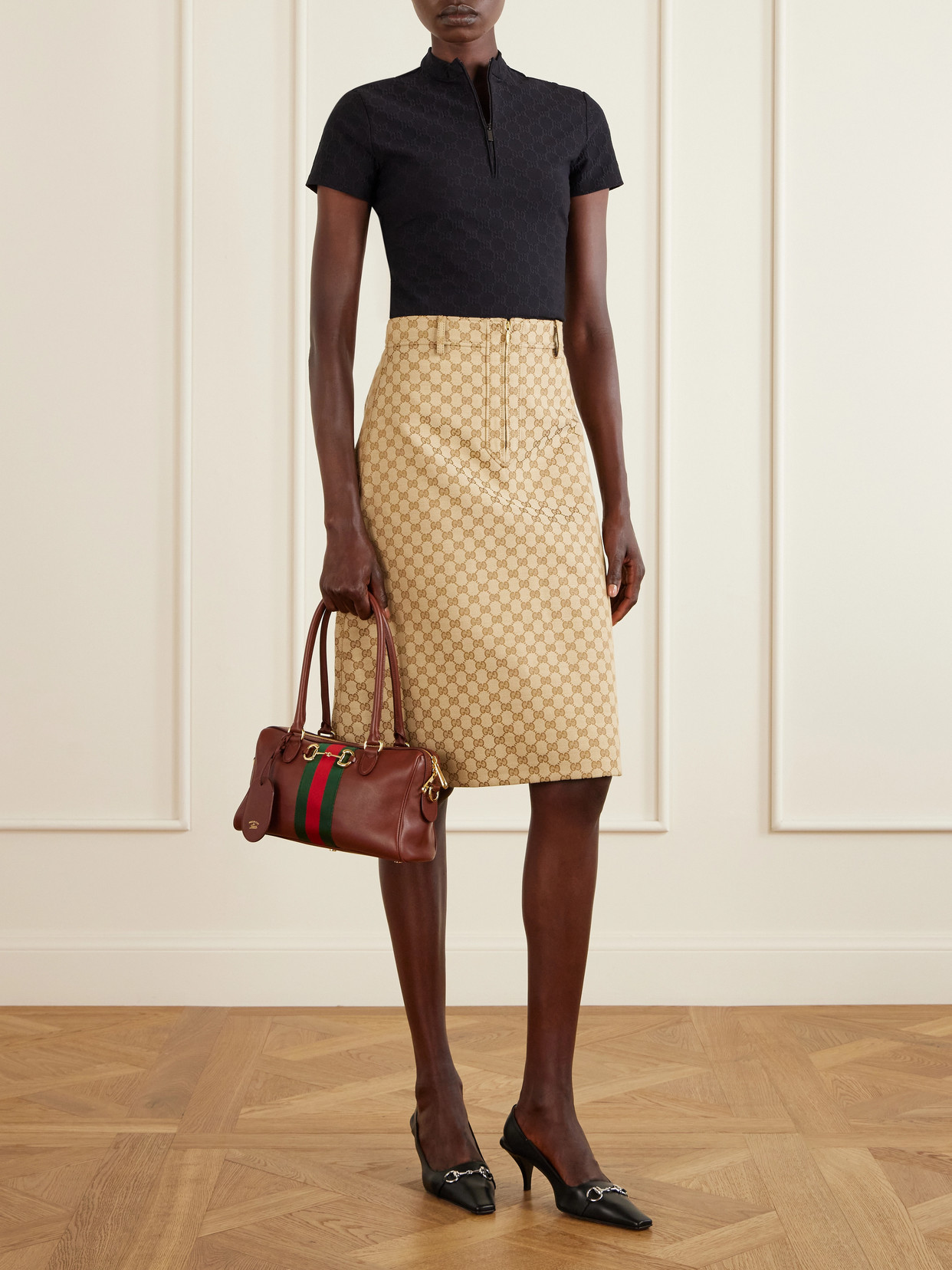 Borsetto Small Webbing-Trimmed Shoulder Bag