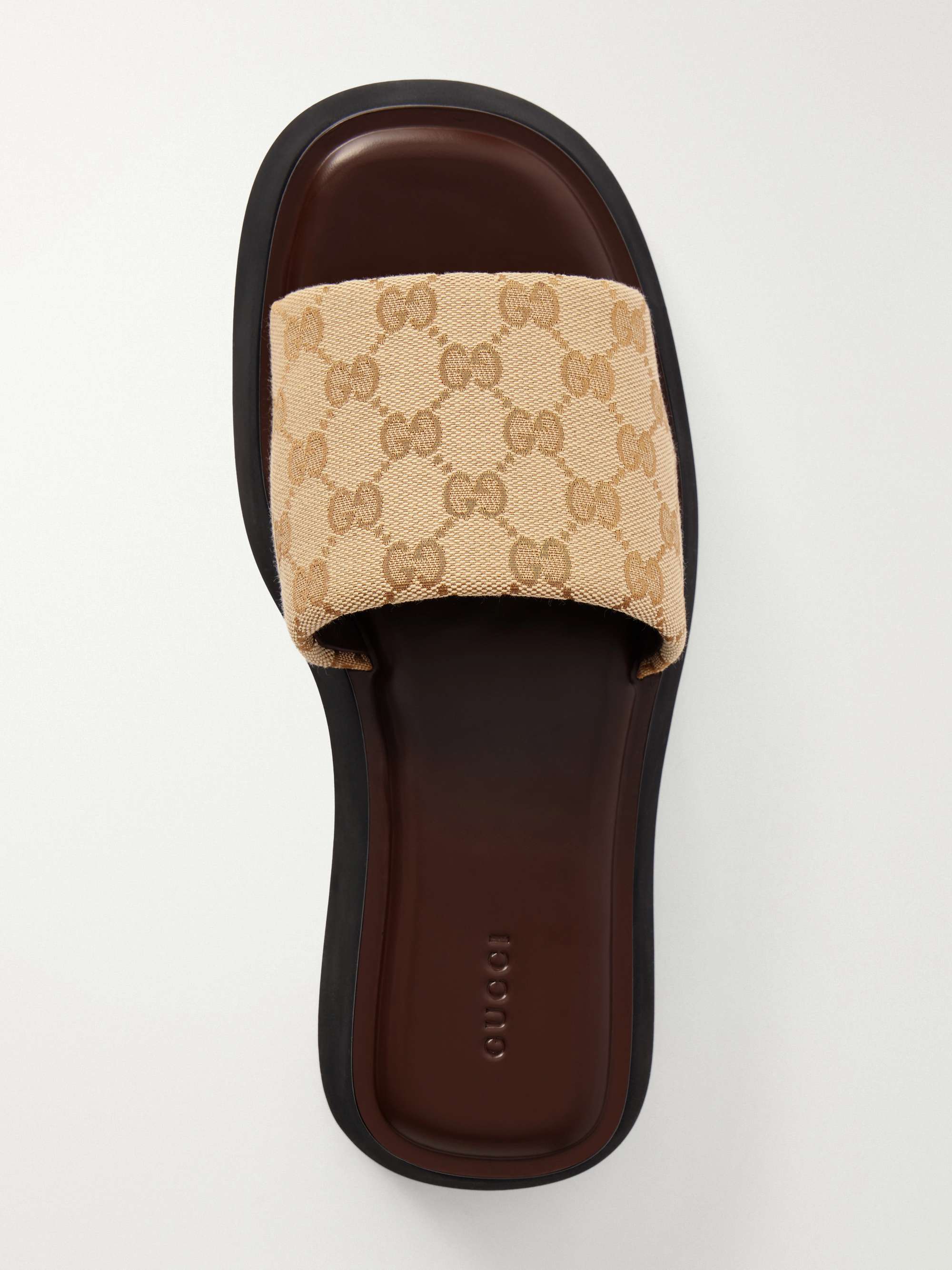 GUCCI GG Supreme-jacquard canvas platform slides | NET-A-PORTER