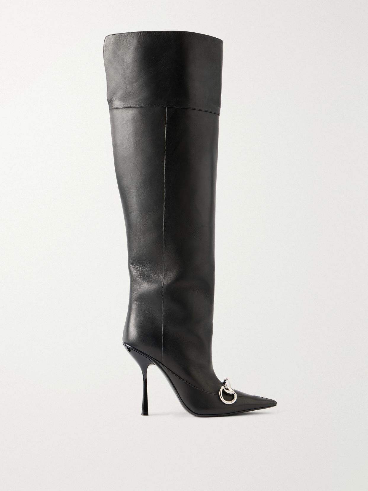 boulevard horsebit embellished leather knee boots