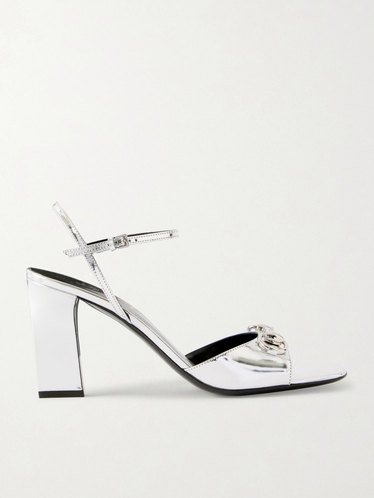 signora horsebit embellished leather sandals