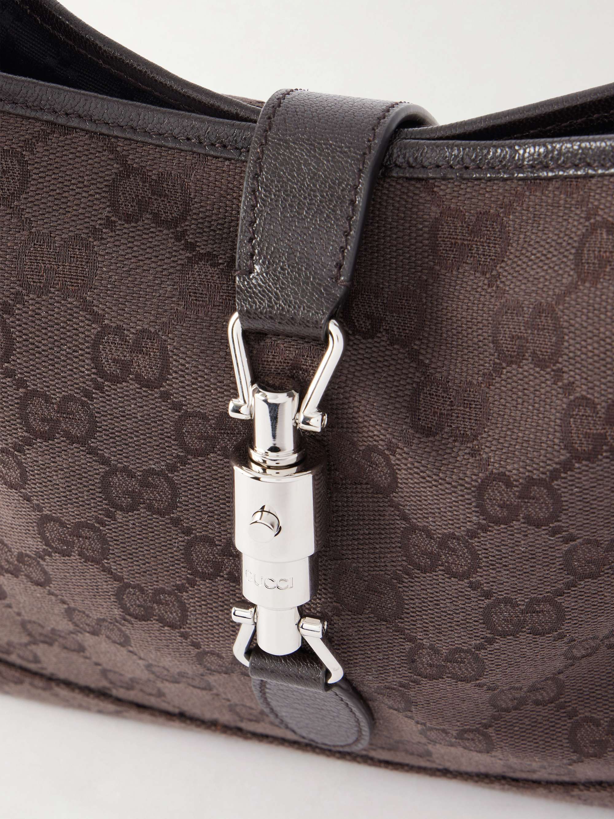 GUCCI Jackie 1961 GG Supreme-jacquard leather-trimmed canvas