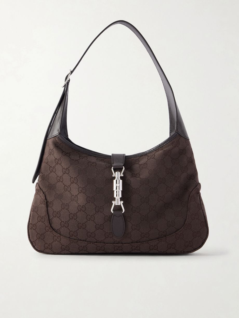 Jackie 1961 GG Supreme-jacquard leather-trimmed canvas shoulder bag