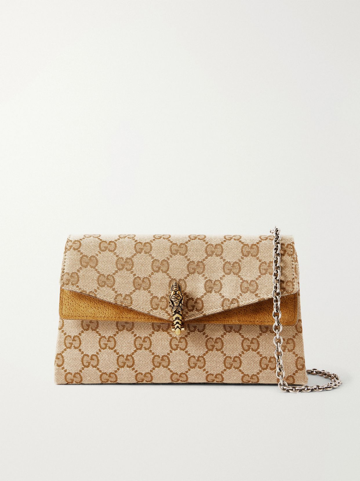 Dionysus leather-trimmed canvas-jacquard shoulder bag