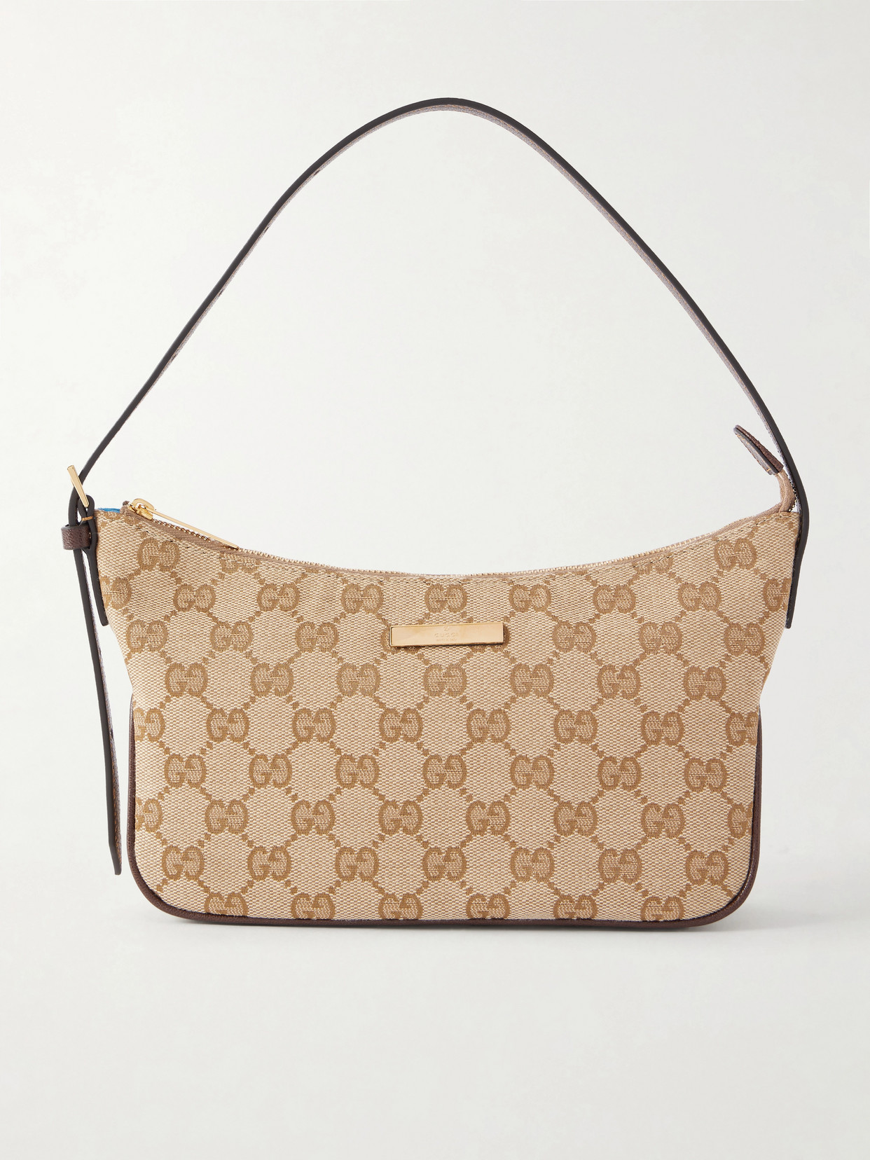 Gucci - Lady Lunetta Leather-trimmed Canvas-jacquard Shoulder Bag - Neutrals