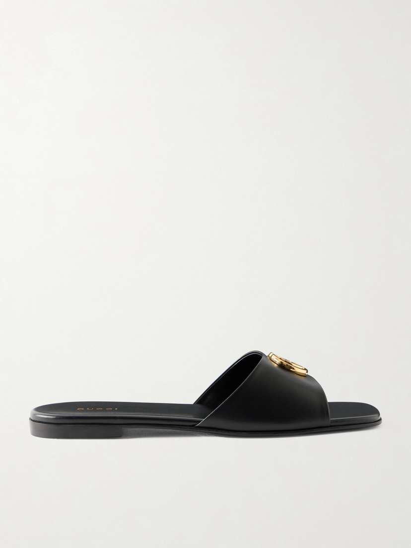 Gucci Logo-embellished Leather Slides