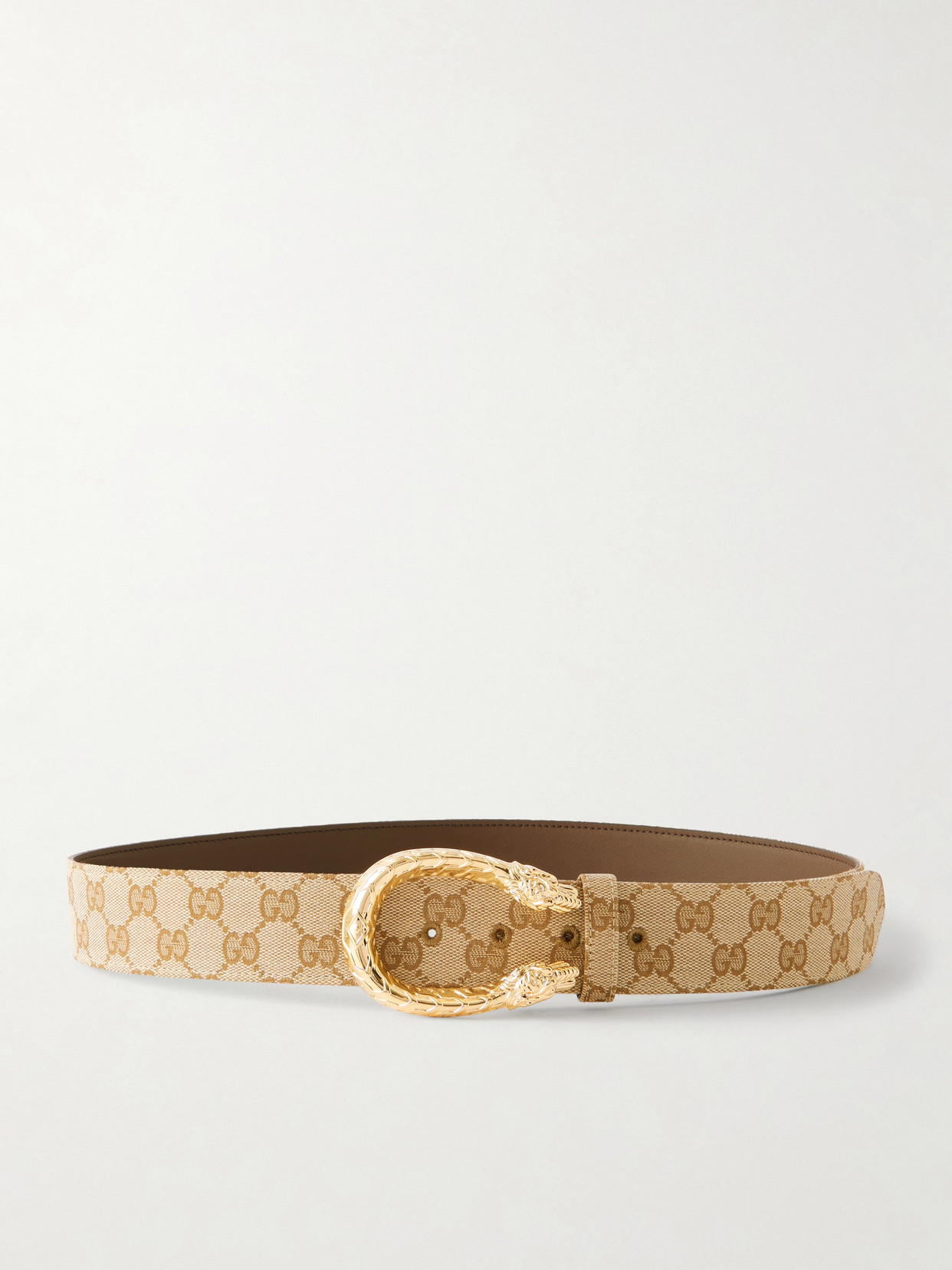 Gucci - Gg Supreme Logo-jacquard Belt - Neutrals