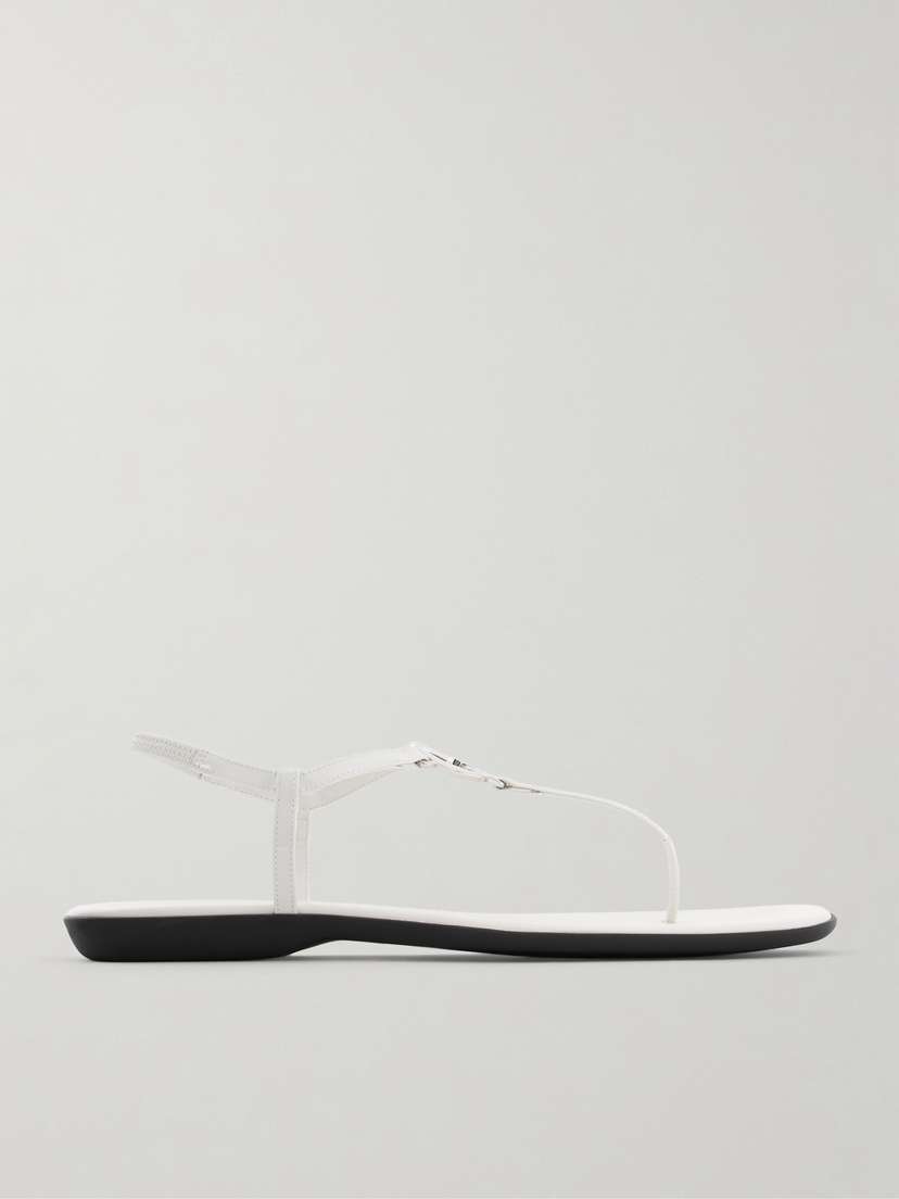 Gucci Logo-embellished Leather Thong Sandals