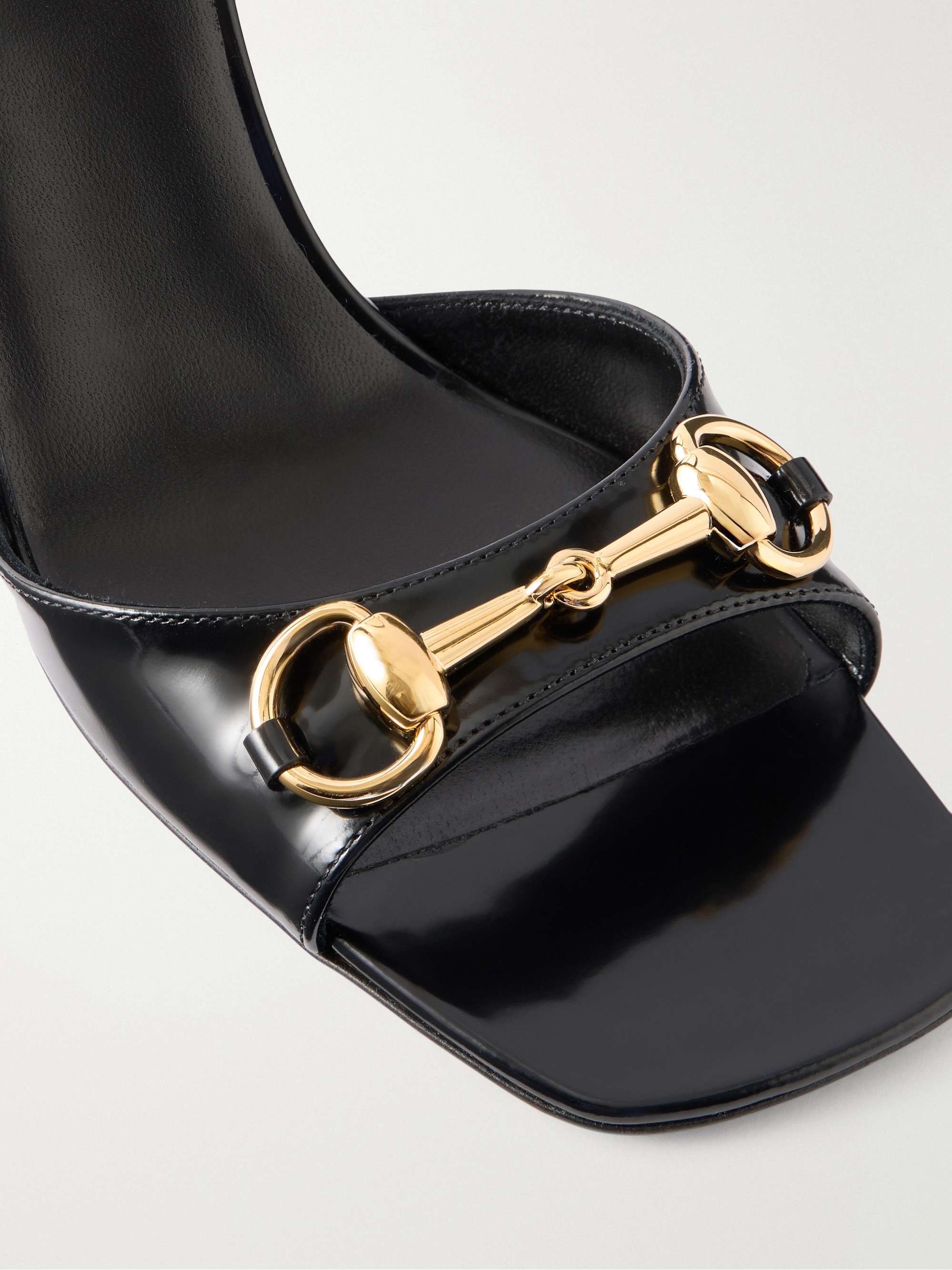 GUCCI Signora Horsebit-embellished leather sandals | NET-A-PORTER