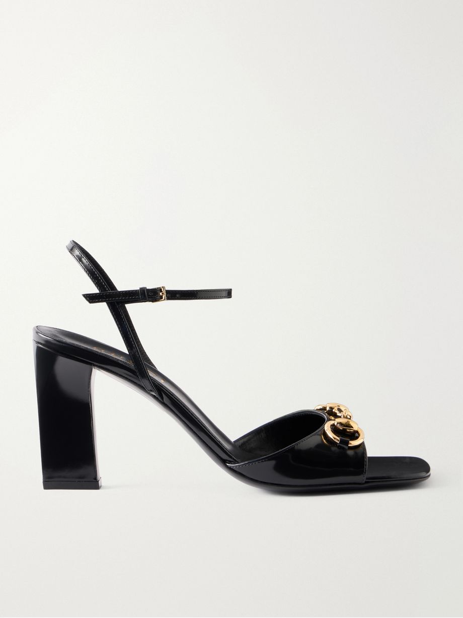 Signora horsebit-embellished patent-leather sandals