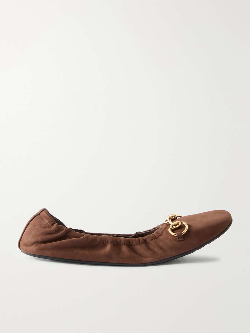 Gucci Horsebit-embellished Leather Ballet Flats