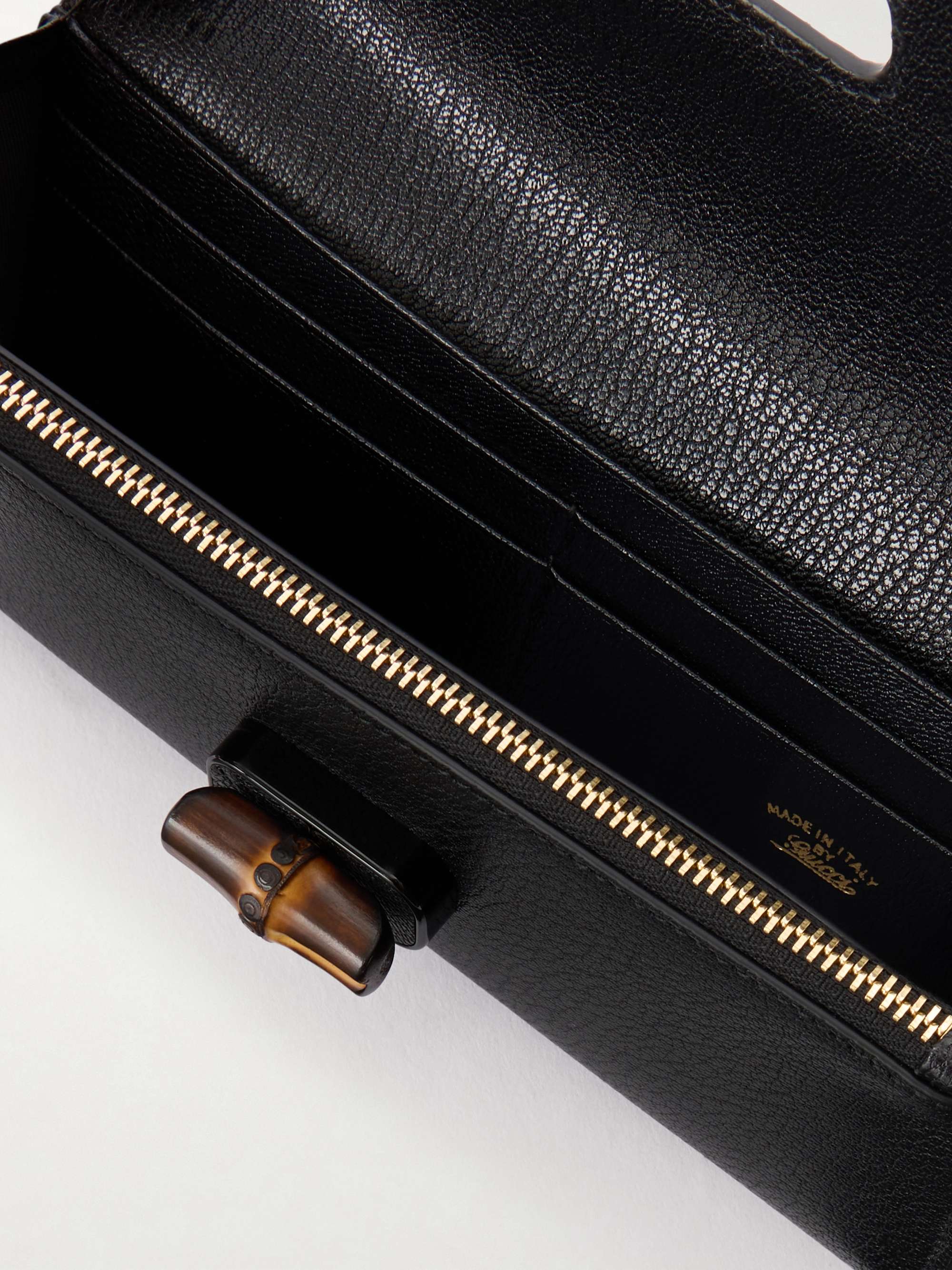 GUCCI Bamboo textured-leather wallet | NET-A-PORTER