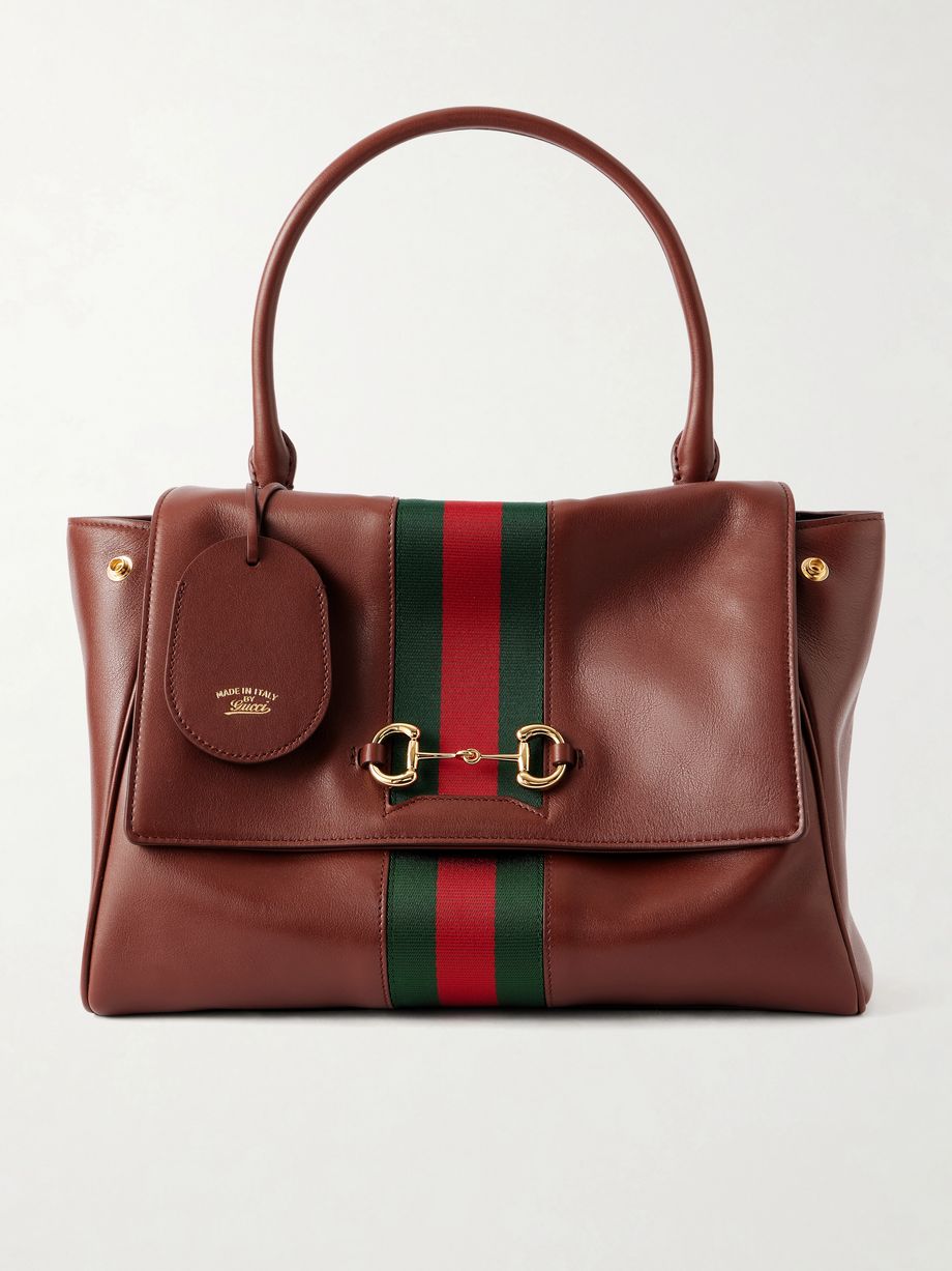 Paparazzo medium leather-trimmed canvas shoulder bag