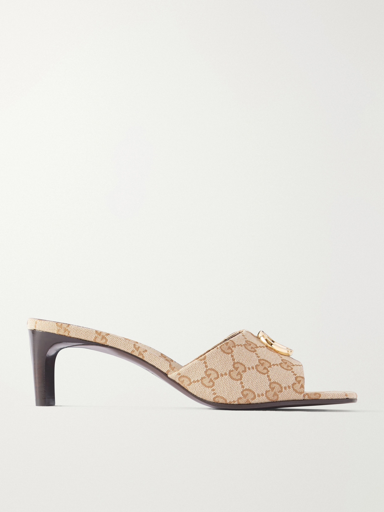 Gucci - Double G-embellished Canvas-jacquard Mules - Neutrals