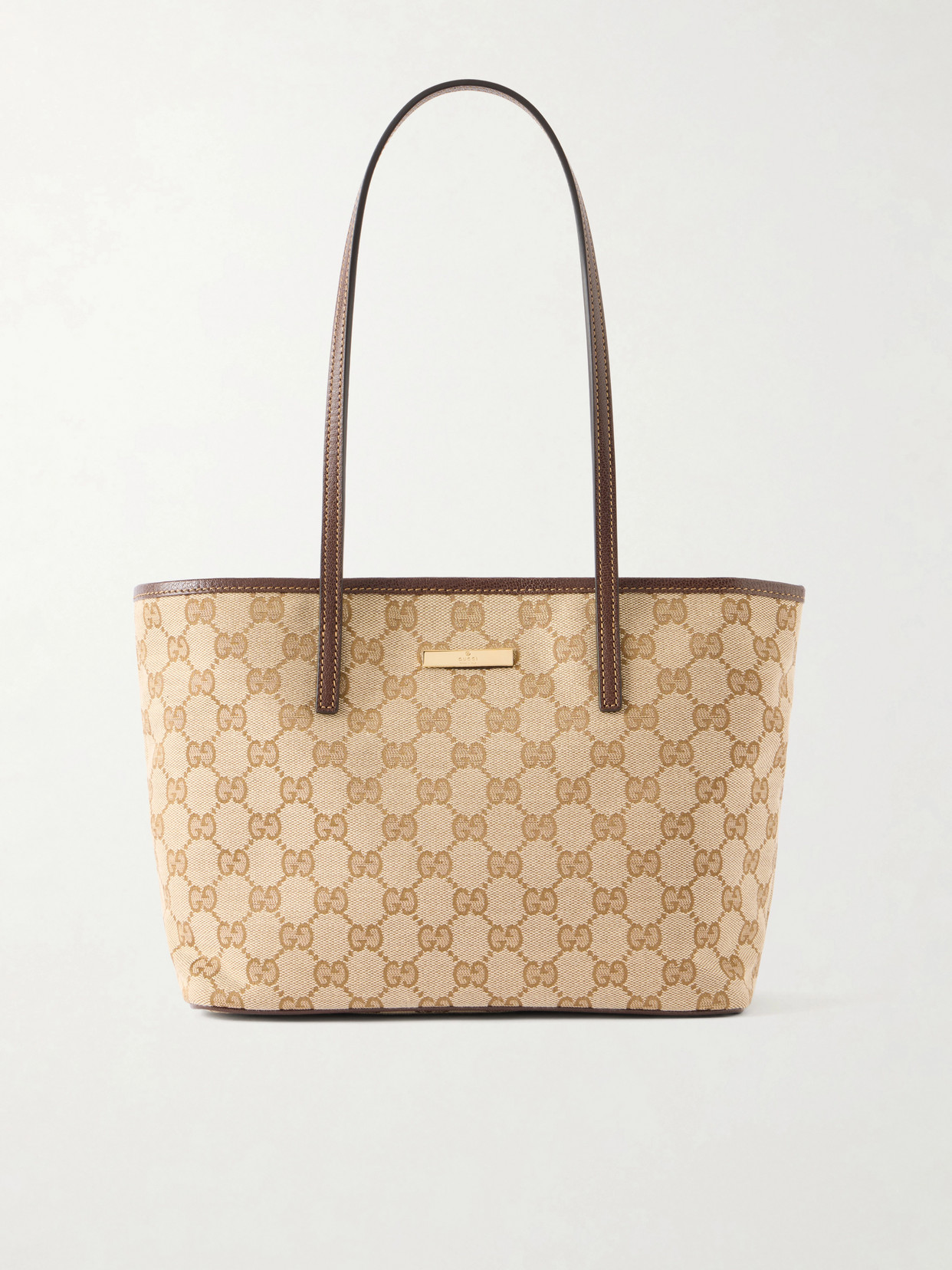Leather-Trimmed GG Supreme-Jacquard Coated-Canvas Tote