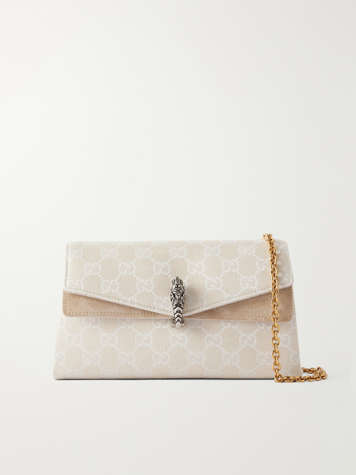 Dionysus Leather-Trimmed Logo-Jacquard Canvas Shoulder Bag