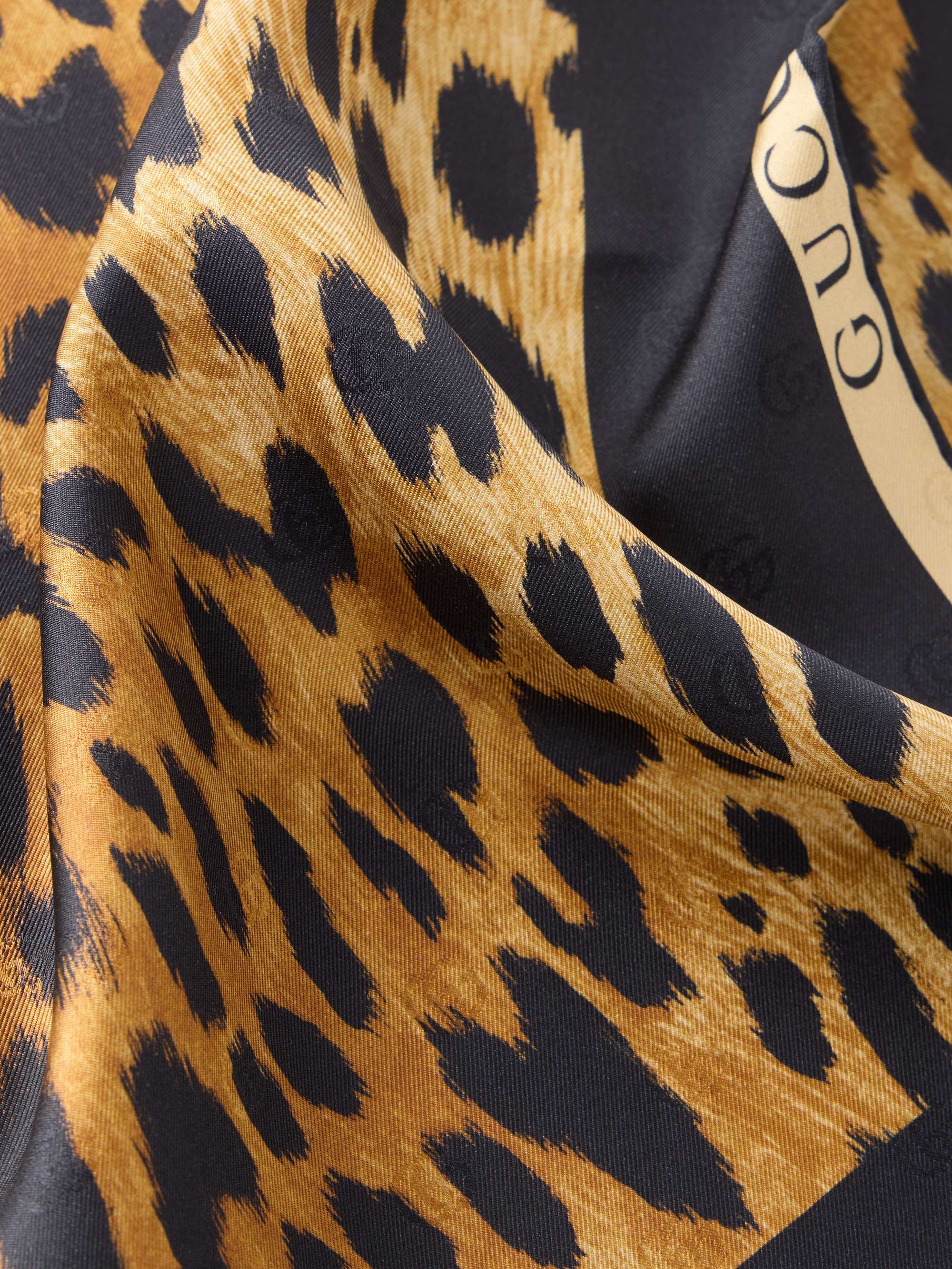GUCCI Leopard-print silk-twill scarf | NET-A-PORTER