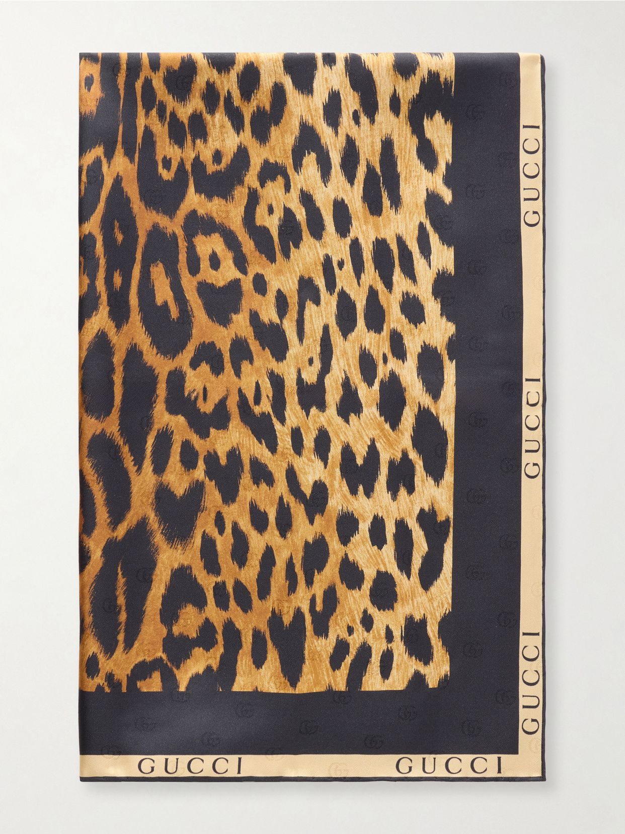 leopard print silk twill scarf