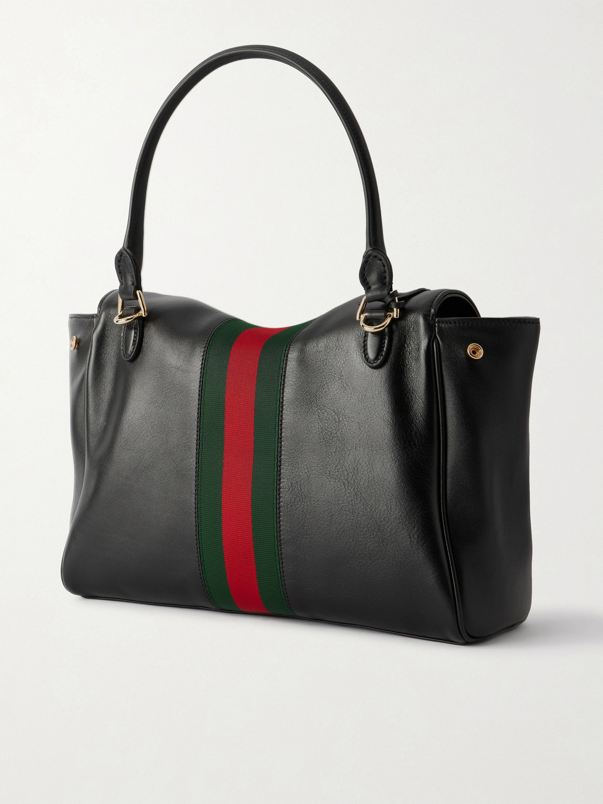 Paparazzo Large Leather-Trimmed Canvas Shoulder Bag