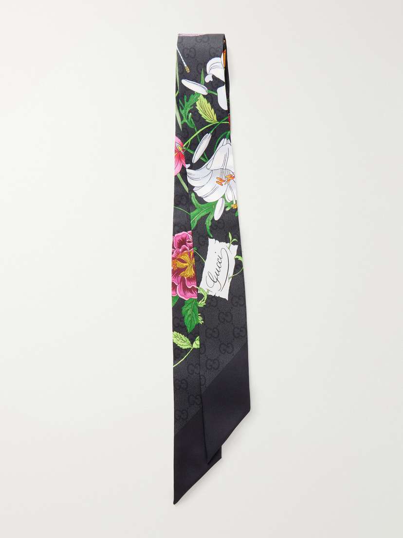 Gucci Flora Printed Silk-twill Scarf