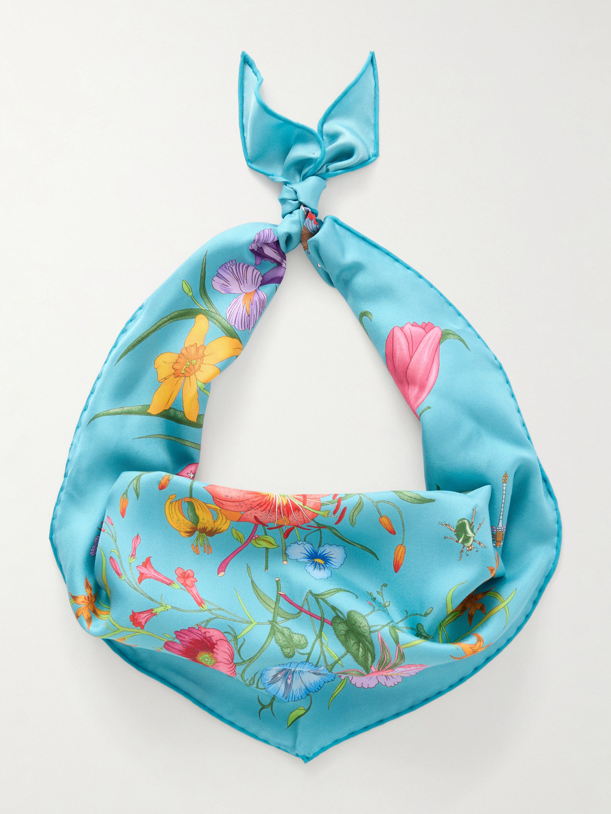Gucci - Flora Floral-print Silk-twill Scarf - Multi