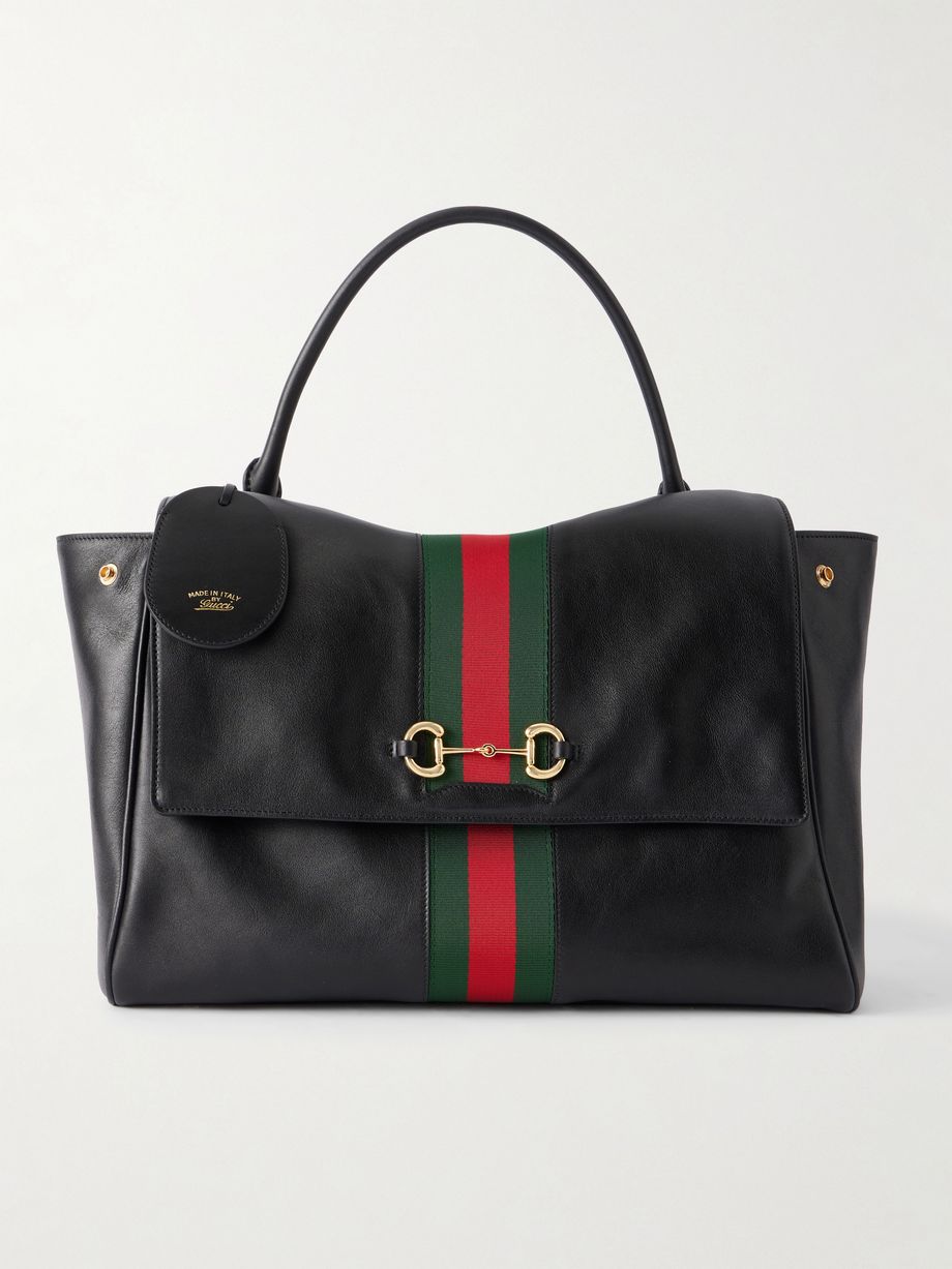 Paparazzo medium leather-trimmed canvas shoulder bag