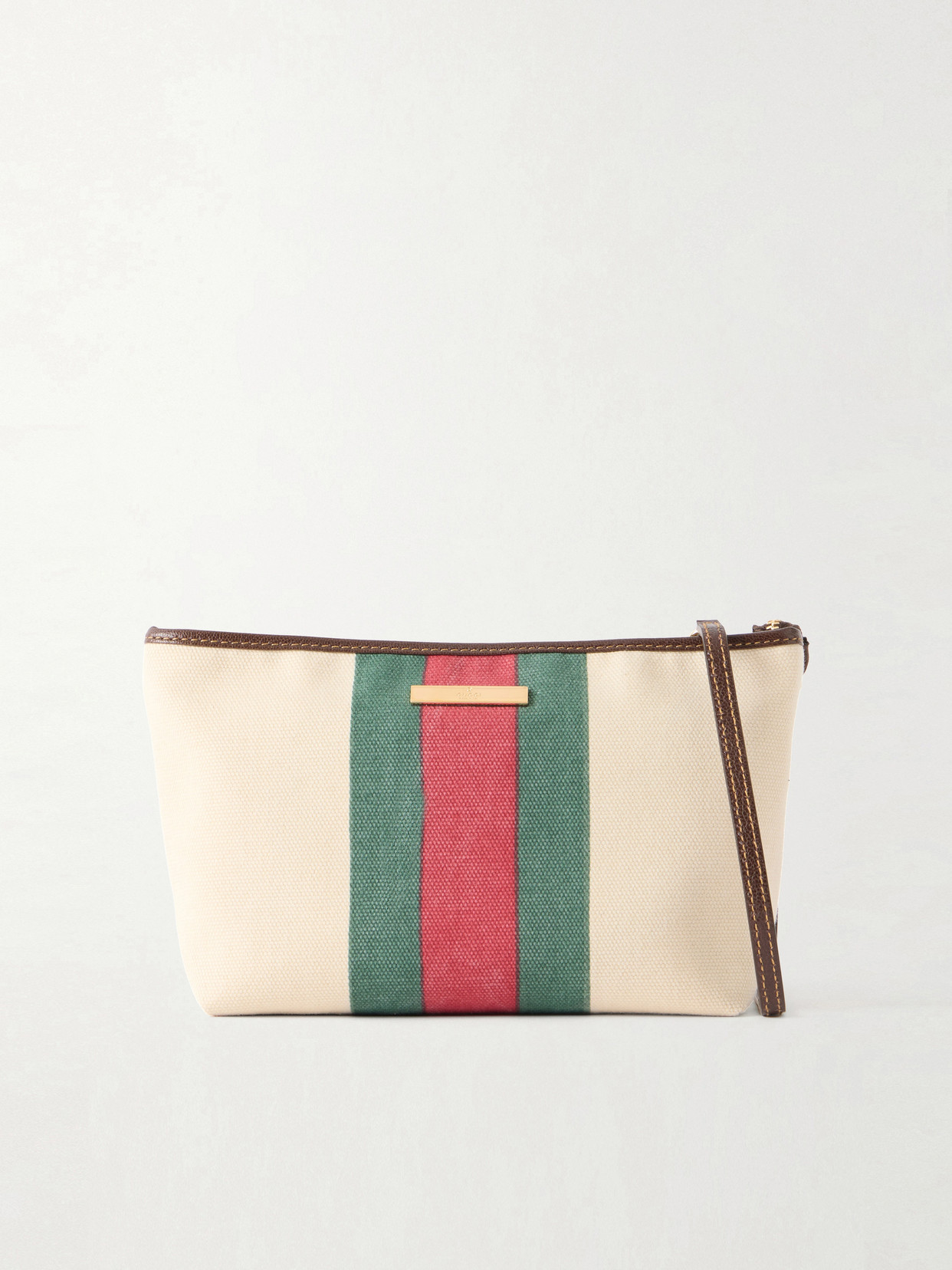 Gucci - Mini Leather And Web-trimmed Coated-canvas Shoulder Bag - Neutrals
